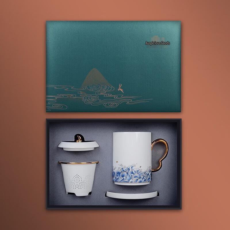 Handmade Dehua White Porcelain Tea Cup with Lid and Filter