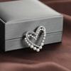 1PC Fake Pearl Couple Elegant and Precise Brooch Heart Brooch Heart-Connected  Jewelry