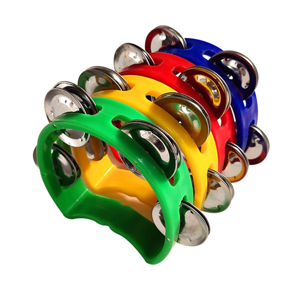 4x Tambourine Jingles Hand Rattle Bell Percussion Musical Educational Instrument China Mainland