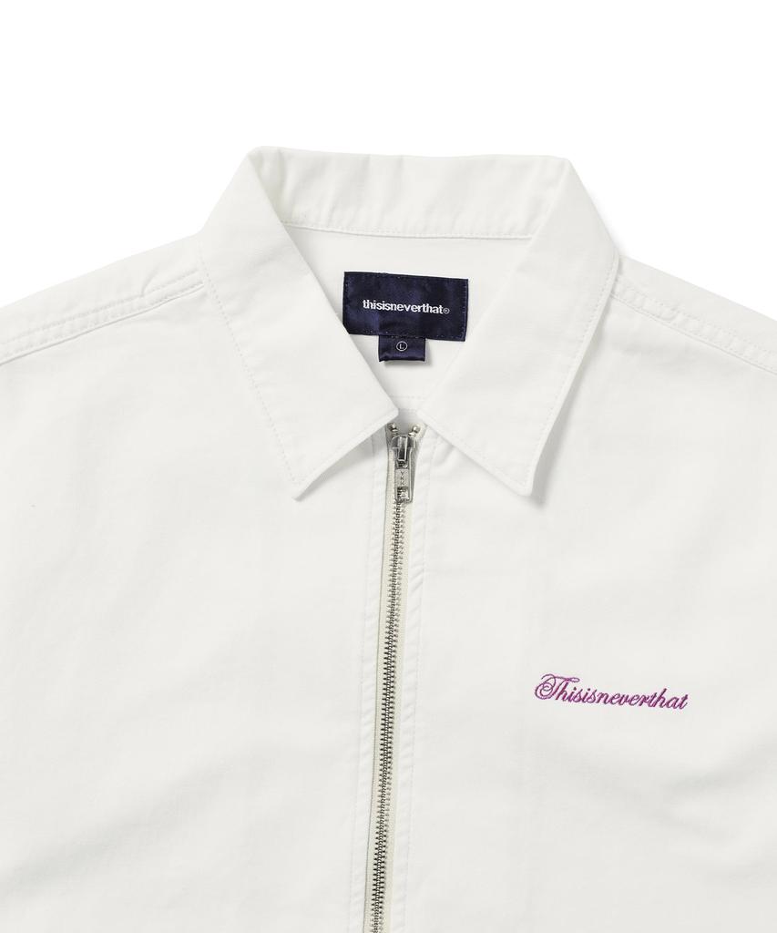 THISISNEVERTHAT Washed Denim Zip S/S Shirt Off White