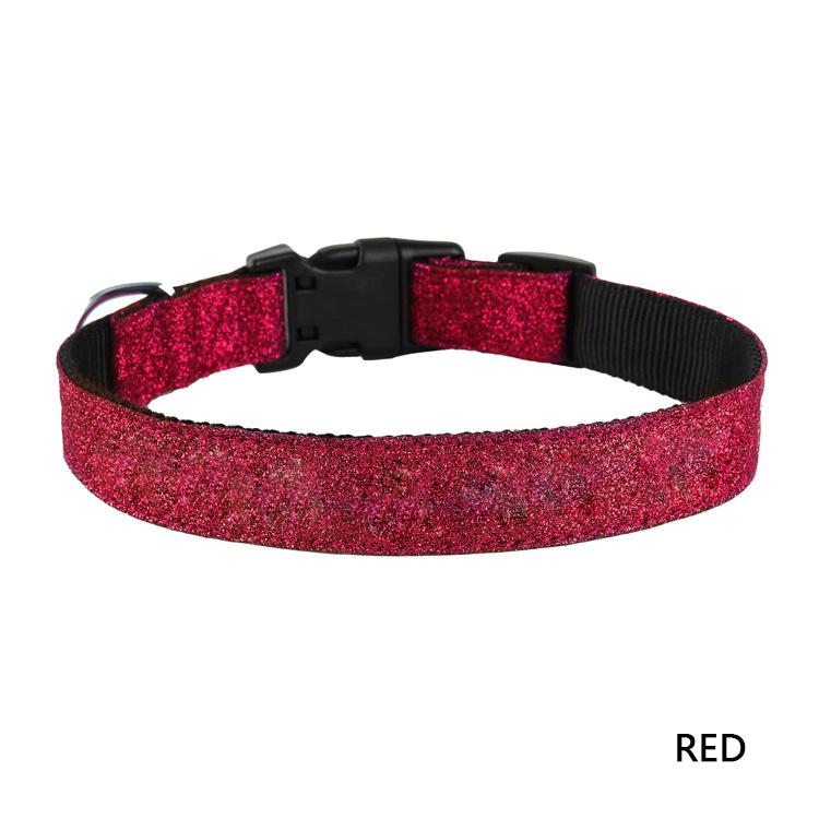 

Bling Multicolor Nylon Durable Adjustable Pet Collars,Fashion Leather Glitter Dog Collar for Cat And Dog Accessories Pet Collar S neck 25-40cm красный