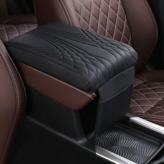 Car Armrest Cushion Box Memory Foam Pad Arm Rest Leather Mat Cover Accessories