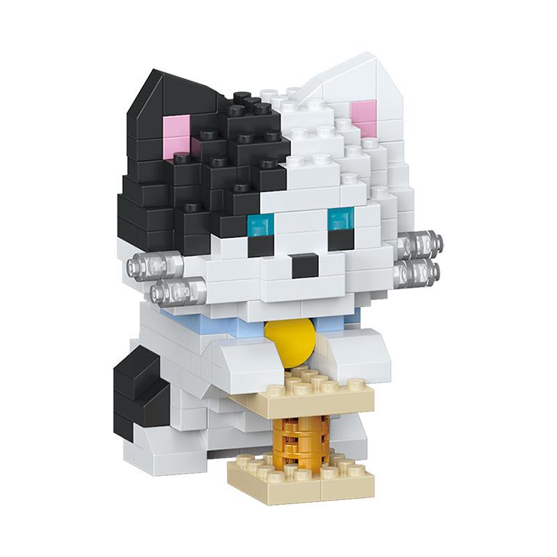 Lele Brothers Micro-Particle Building Blocks Orange Cat Model - Compatible with Lego Educational Toy for Kids