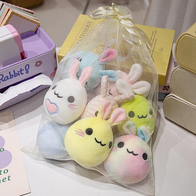 

A Packet Of Rabbit Plush Toys Dolls Kawaii Small Round Bunny Stuffed Dolls Easter Day Gift Home Decor Plush Rabbit Toys разноцветный