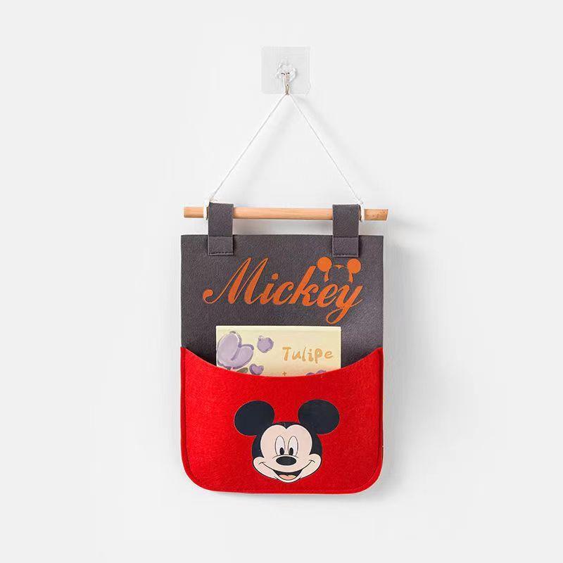 Mickey Mouse Felt Wall Organizer With Multiple Pockets For Kids Room Storage