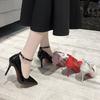Fashion Aphixta Blcak Shoes Woman 10cm High Heel Pumps Buckle Thin Heels Women Shoes Wedding Party Sexy E Shoes Shoes Big Szie 45