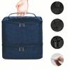 PU Leather Nail Kit Carrying Case Double-Layer Storage Box Professional Cosmetic Bag  Travel
