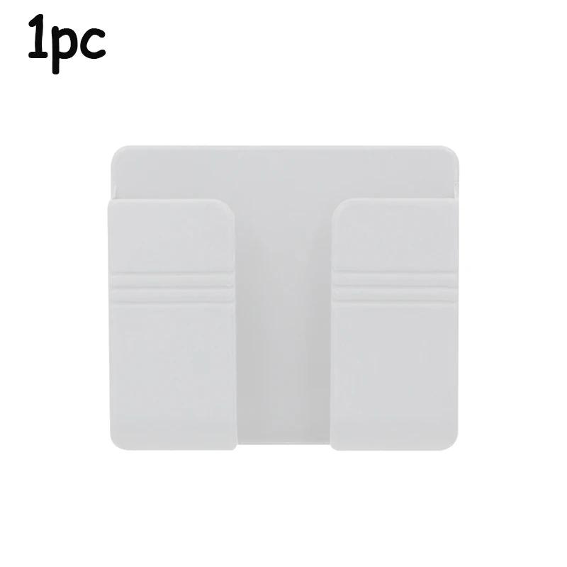 4/2/1pcs Wall Mounted Mobile Phone Holder Multifunction Holder Remote Control Storage Box Charger Hook Cable Charging Dock Stand