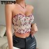 Lace Fragmented Flowers Embroidered Top Trend Have Cash Less  Navel Exposed Breastplate Undergarment Covering The Chest and Abdomen Tops