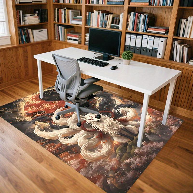 1pc Yin-Yang Fox Themed Rug for Home Decor, Non-slip Office Carpet, Chair mat, Outdoor Mat, Christmas and Halloween gifts-0731037