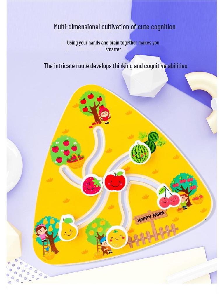 Jucărie Labirint Magnetic din Lemn pentru Copii pentru Învățare Timpurie și Concentrare