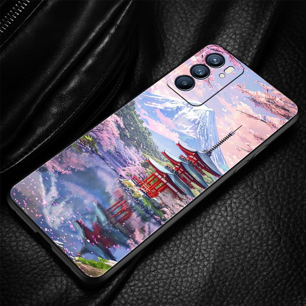 Pink Sunset Mountain Phone Case For Oppo A17 A31 A54 A57 A78 A79 A98 Find X5 X6 Reno 6 7 8 10 11 12 13 F Pro 5G Soft TPU Cover