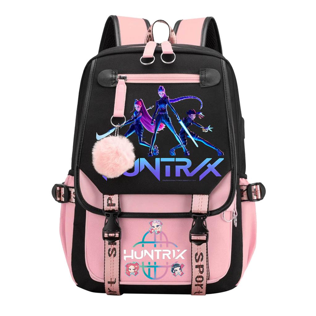 New Korean Style Campus Backpack for Women Students Anime Girl Group Movie Print Fashion Trendy Lightweight Laptop Bag