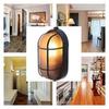 (Aupuru) Wall-mounted light fixture, marine lamp, retro industrial design, vintage antique (black x frosted glass)