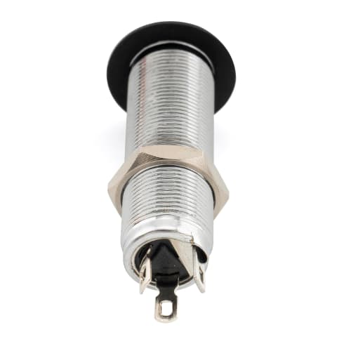 Musiclily Pro 1/4" To 6.35mm Mono Jack, Cylinder Type Direct Jack for Electric Guitar/Bass, Chrome