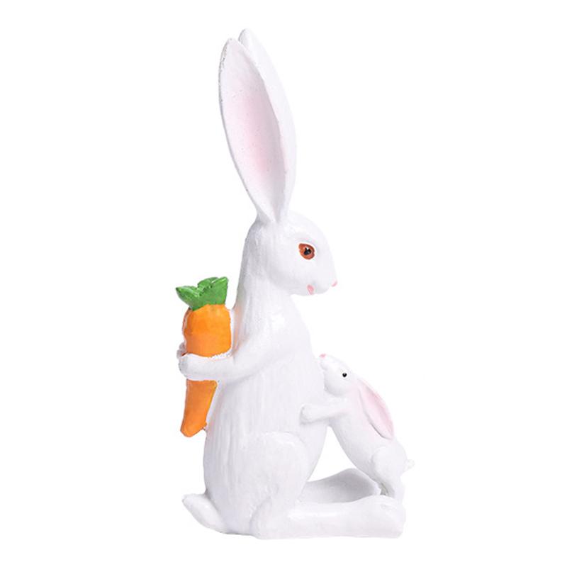 

1pc Easter Decoration Cute Mother Child Rabbit Resin Ornament Home Decoration Gift Handicraft