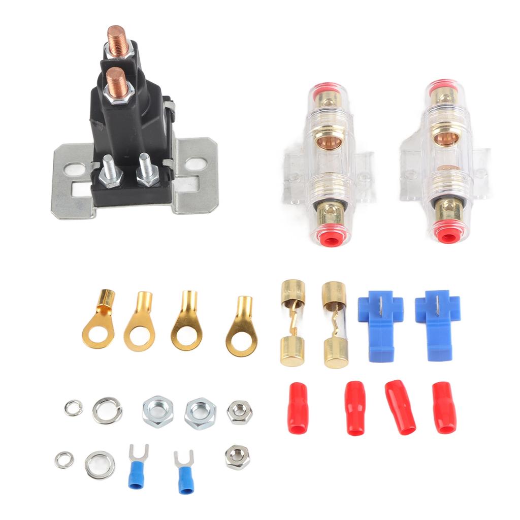 DC Relais 12V 500A Sicherungshalter 100A Sicherungen Dual Batterie Ladeisolator für Auto Wohnmobil Yacht