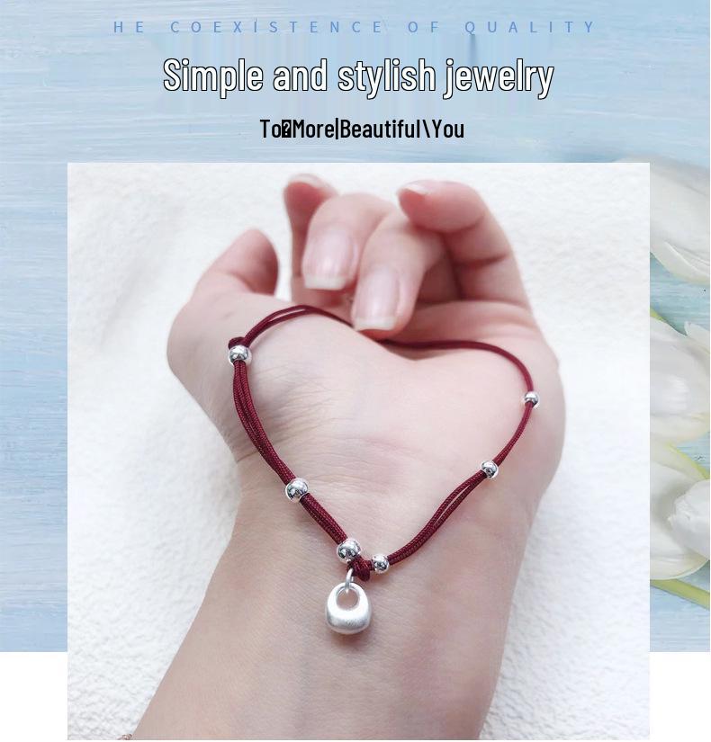 Ancient Style 925 Silver Red Rope Bracelet - Exquisite Light Luxury Gift for Bestie