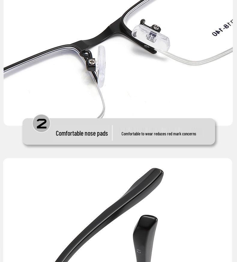 Ultra-Light Men's Retro Half-Rim Glasses Frame