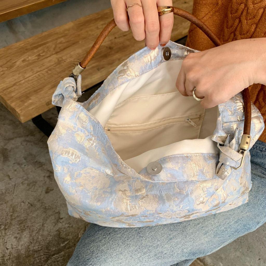 Dámská retro brokátová žakárová taška do podpaží Dámská saténová taška přes rameno