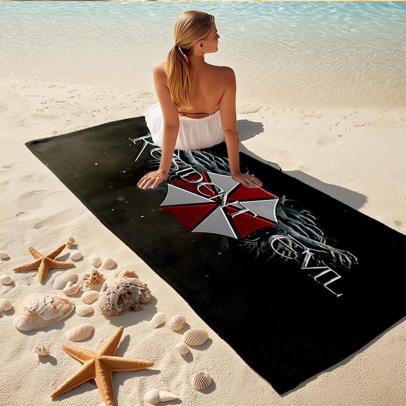 1Pc Resident Evil Umbrella Corporation Beach Towel Quick Dry Multiuse For Beach Pool Gym Yoga Home Travel Christmas Halloween Xmas Gift S141