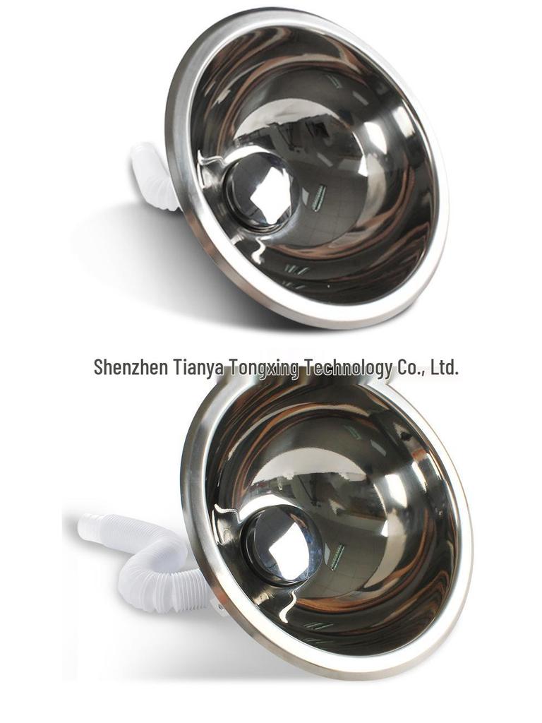 304 Stainless Steel Round Single Bowl Sink – Above/Under-Counter, Brushed Finish, Ideal for RVs and Small Spaces