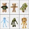 Cute Cartoon Animal Plush Toy Keychain Backpack Keychain Long Leg Frog Bear Lion Bread Dog Teddy Bear Expression Doll Cute Gift