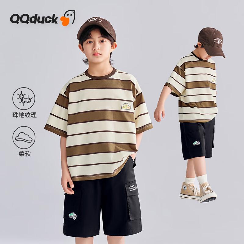 

QQ DUCK Boys Striped Short Sleeve T-Shirt 130CM