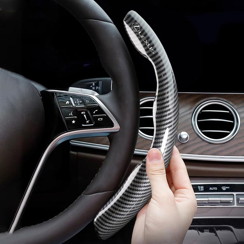 A Pair Car Steering Wheel Cover For Lexus RX330 IS250 Ct200h ES300h GS300 Carbon Fiber Pattern ABS Non-slip Steering Wheel Cover