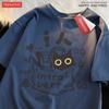 IMan Cat MBTI Introverted Personality Cat Pure Cotton Short Sleeved T-shirt Men Women Breathable Casual Loose Cotton Half Sleeve