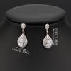 Elegant Long Teardrop Zirconia Dangle Earrings for Evening Wear and Brides