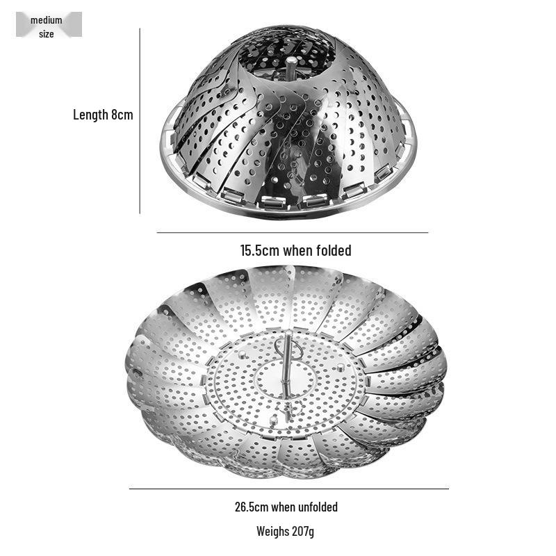 Griglia triangolare pieghevole in acciaio inossidabile per cottura a vapore con piatto multifunzione isolato per Xiao Long Bao e uova