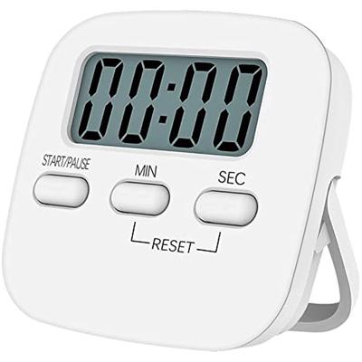 Magnetischer Küchentimer mit großem LCD-Bildschirm mit Stoppuhr, leistungsstarkem Alarm und Countdown, weiß