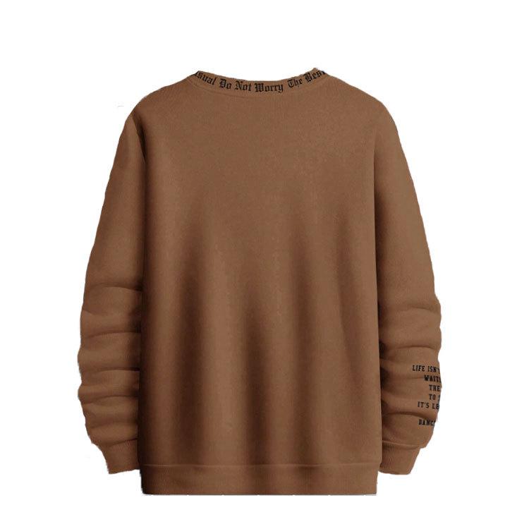 Men's Outdoor Fitness Sweatshirt: Solid Color 3D Printed Pullover Top