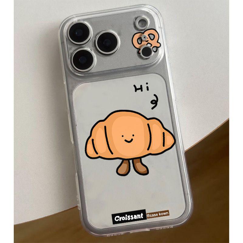Cartoon Cow Horn Space Shell - Transparent Drop-Proof Case Compatible with Apple 17 Pro Max & 16, Fits 14/13 Pro