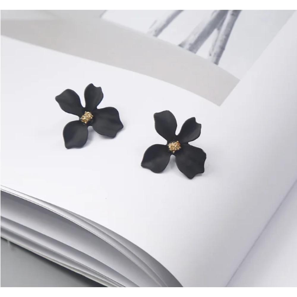 S925 Silver Needle Senior Red Petals Net Red Temperament Cute Small Flower Earrings Female Jewelry Earings Fashion Jewelry