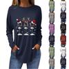 Women's Loose Comfortable Casual Fashion V-Neck Christmas Print Long Sleeve Hoodie