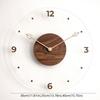 Transparent Digital Wall Watch Solid Wood Scale Clock Durable Hanging Clock  Office