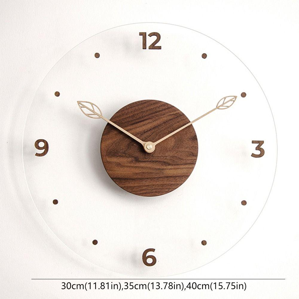 Transparent Digital Wall Watch Solid Wood Scale Clock Durable Hanging Clock  Office