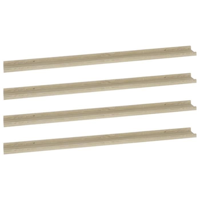 VidaXL Étagères murales 4 pcs Chêne Sonoma 115x9x3 cm
