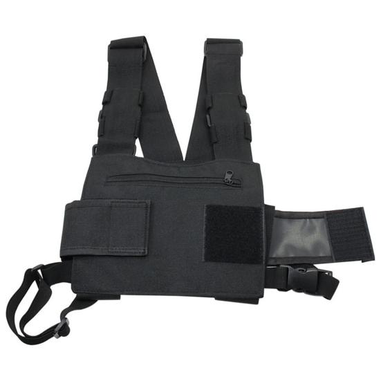 Universal Two Way Radio Chest Bag Hands-Free Walkie-Talkie Holder Adjustable Water Resistant Front Vest Bag