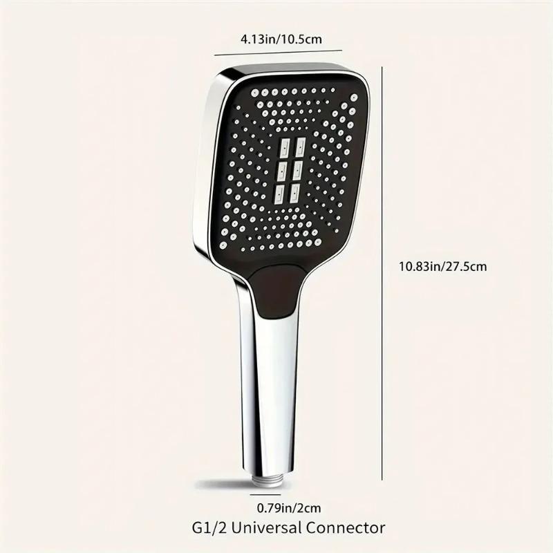 Adjustable Shower Head 4 Mode Rainfall Shower Large Flow Showerhead High Pressure Water Saving Shower Mixer Bathroom Accessories