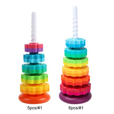 Zahnräder Stapelringe Spielzeug Umweltfreundliches Kreiselspielzeug Glatter Kreisel Turm Bausteine Sicher für Kinder Weihnachtsspielzeug