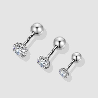 Gentle Style Round Bead Screw Earring Earring Earrings Ear Bone Nails Year Ear Piercing Ear Decoration