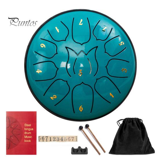 Steel Tongue Drum Set Ethereal Drum with Bag Sticks Music Book Drum Holder Sound Healing Hand Drum for Meditation Yoga Chakra Music Therapy