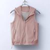 Women's Summer Hooded Sleeveless Breathable Windbreaker Vest, Solid-Color Casual Cardigan