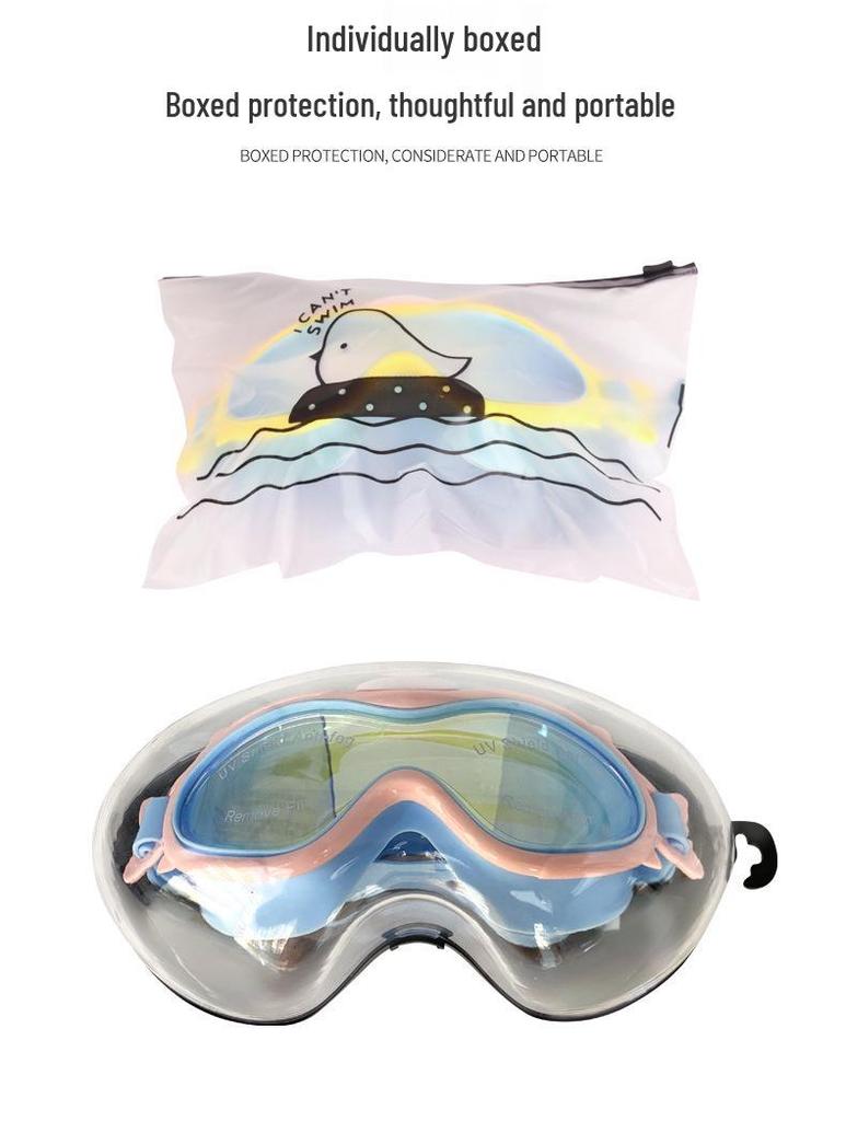 Children's HD Waterproof Anti-Fog Large Frame Swim Goggles