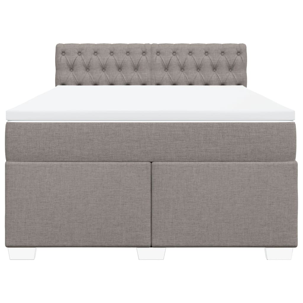 Vidaxl Letto Continentale Con Materasso, Taupe, Tessuto, 140X190 Cm