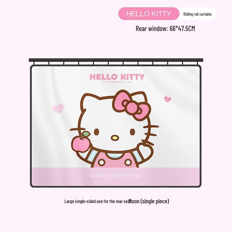 Kuromi Car Window Curtains: Sun Shades, Heat Insulation & Privacy Protection for Baby Car Interior.