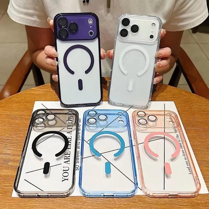 Luxury For Magsafe Clear Phone Case For iPhone 18 17 16 15 14 13 Pro Max 18Pro 17Pro Shockproof Lens Protector Cover